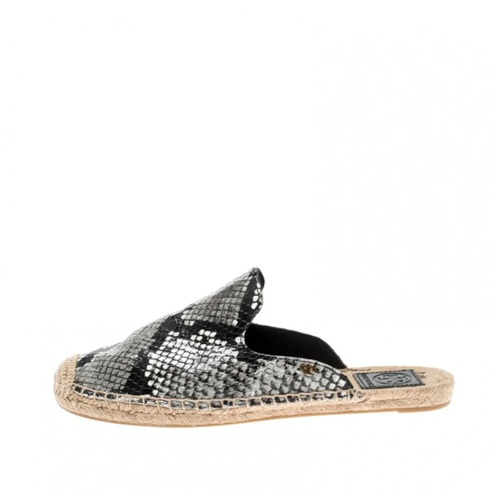 Tory Burch 💚 Snakeskin Espadrille Mules